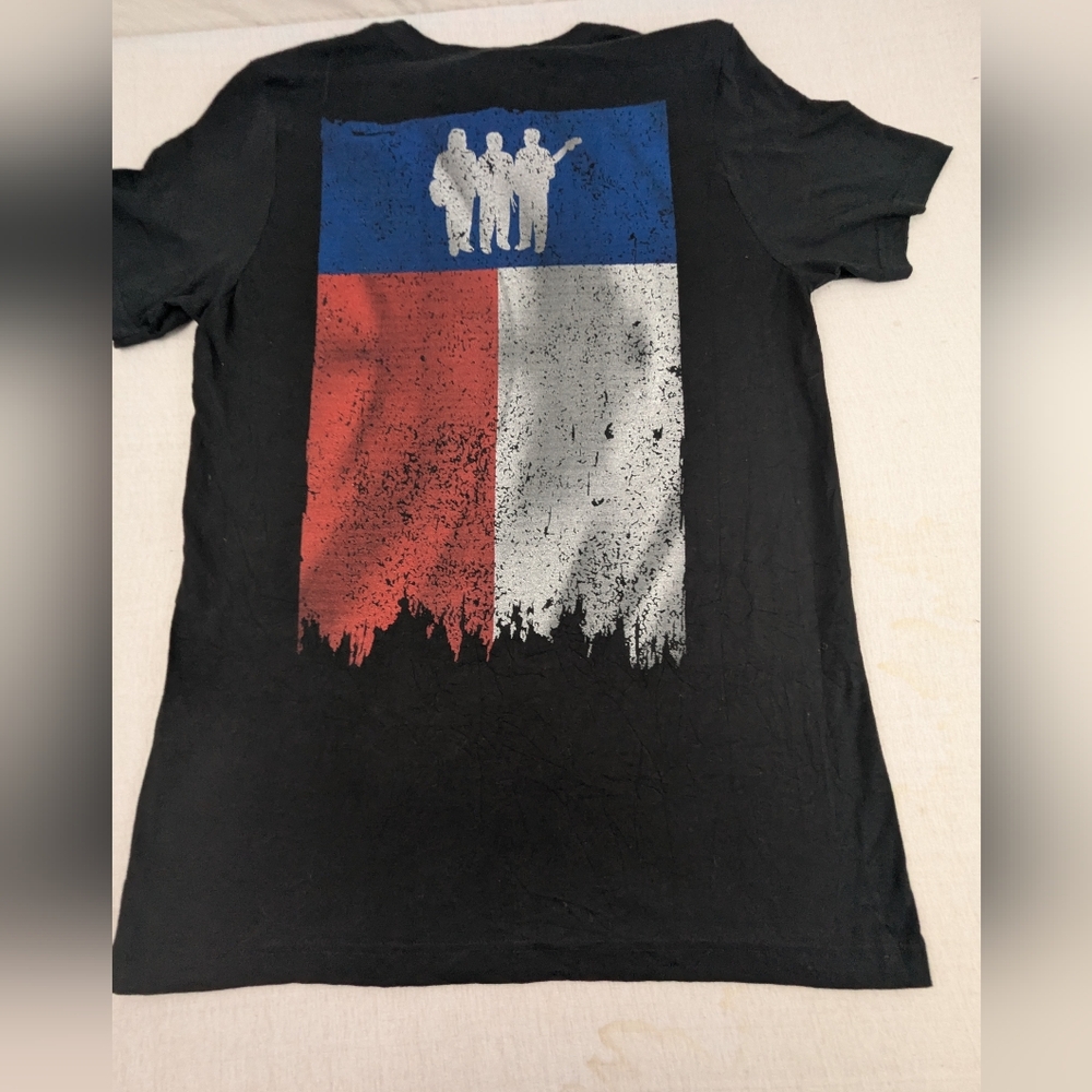 Los Lonely Boys Abstract Texas Flag Black Tee Shirt Size Large